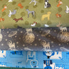 Three different dog design fabrics, dog design fabrics , fabric for sale, fabric by the meter, fat quarters, 