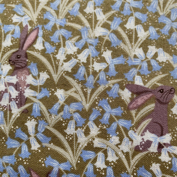 quilters cotton, 100%cotton, bluebells and hares design fabric, hares fabric, hare design fabric, bluebells,hares ,lewis and Irene, lewis and Irene fabric, fabric for sale, fairy fabric by the meter, fabric for sale by the meter. British fabric for sale, cheap cotton fabric,