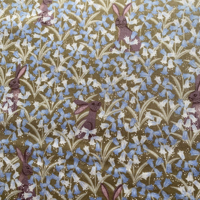 quilters cotton, 100%cotton, bluebells and hares design fabric, hares fabric, hare design fabric, bluebells,hares ,lewis and Irene, lewis and Irene fabric, fabric for sale, fairy fabric by the meter, fabric for sale by the meter. British fabric for sale, cheap cotton fabric,
