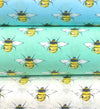 fabric, bees,  bummble bees, fabric,fabric by the meter, bees, fabric fat quarter, half meter, bee fabric, cotton bee fabric, buy bee fabric, BeeRetro,Rose and Hubble fabric, crafters fabric, quilting fabric, clothing fabric,fabric with bees on,