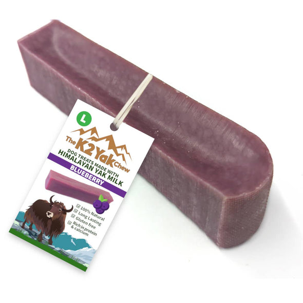 K2 Yak Chews 100% Natural Dog Treats Blueberry Large