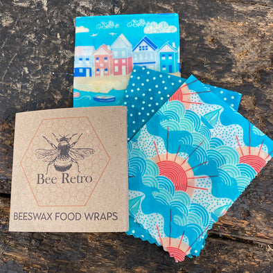 Beeswax wrap, beeswax food wrap, food wrap, plastic free wrap, Cornish produce, made in Cornwall, beeswax, bees, buy Cornish, made in Cornwall,natural food wrap, biodegradable, race to zero, sustainable, bee wrap, beeswax bag, bee retro, beeretro.co.uk, bee retro beeswax food wraps, Cornish seaside, seaside, beach
