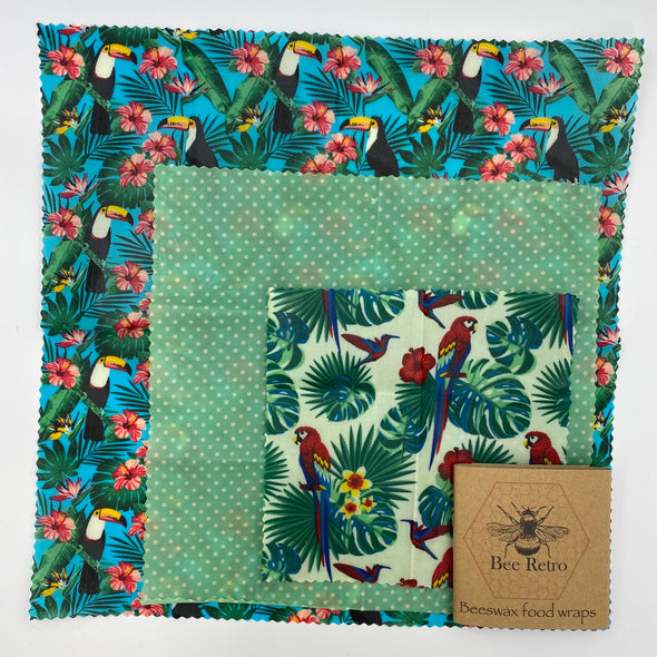 Toucan and Parrot Beeswax Food Wraps