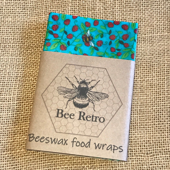 Strawberry Bee, Eco Friendly Beeswax Wraps