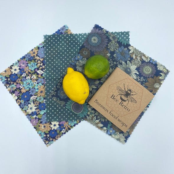 Blue Sunflower- Eco Friendly Beeswax Wrap